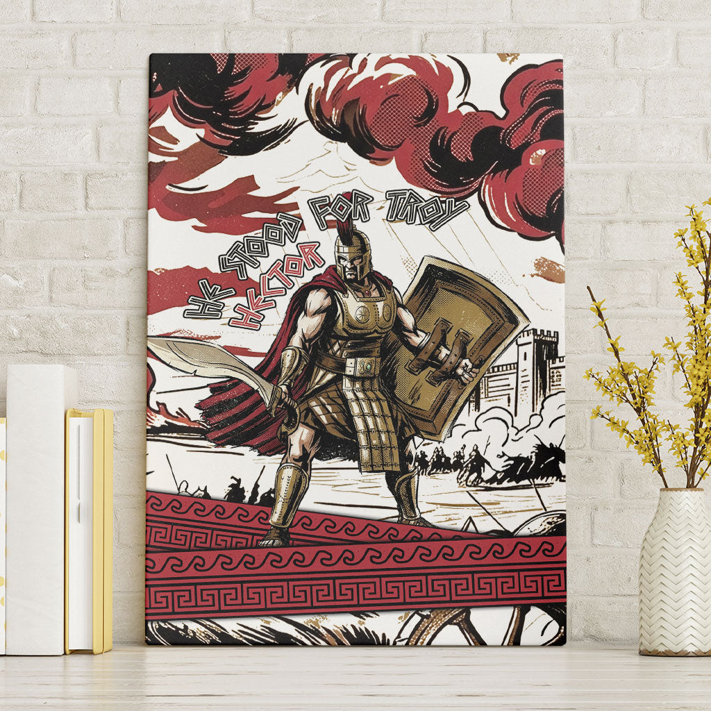 Hector Iliad Stood For Troy Canvas Wall Art Ancient Greek Trojan Prince Hector Sword Shield Battle
