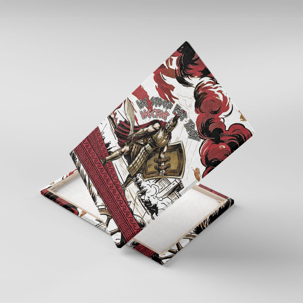 Hector Iliad Stood For Troy Canvas Wall Art Ancient Greek Trojan Prince Hector Sword Shield Battle