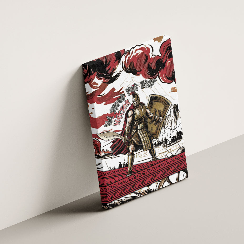 Hector Iliad Stood For Troy Canvas Wall Art Ancient Greek Trojan Prince Hector Sword Shield Battle