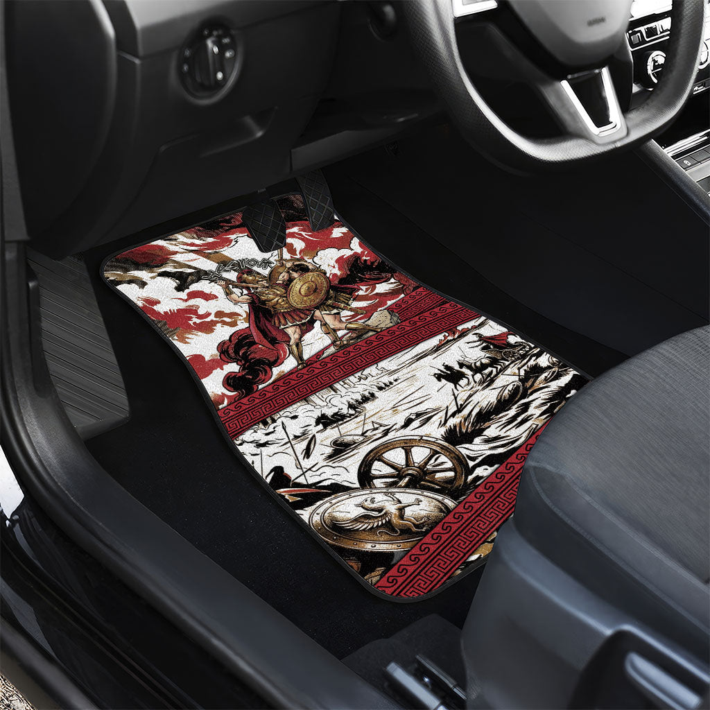 Hector Iliad Stood For Troy Car Mats Ancient Greek Trojan Prince Hector Sword Shield Battle