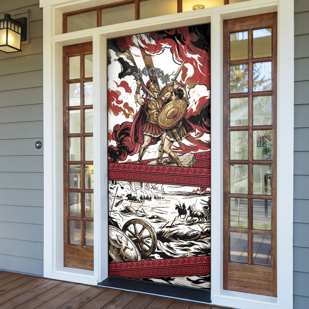 Hector Iliad Stood For Troy Door Cover Ancient Greek Trojan Prince Hector Sword Shield Battle
