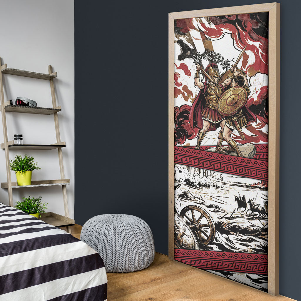 Hector Iliad Stood For Troy Door Cover Ancient Greek Trojan Prince Hector Sword Shield Battle