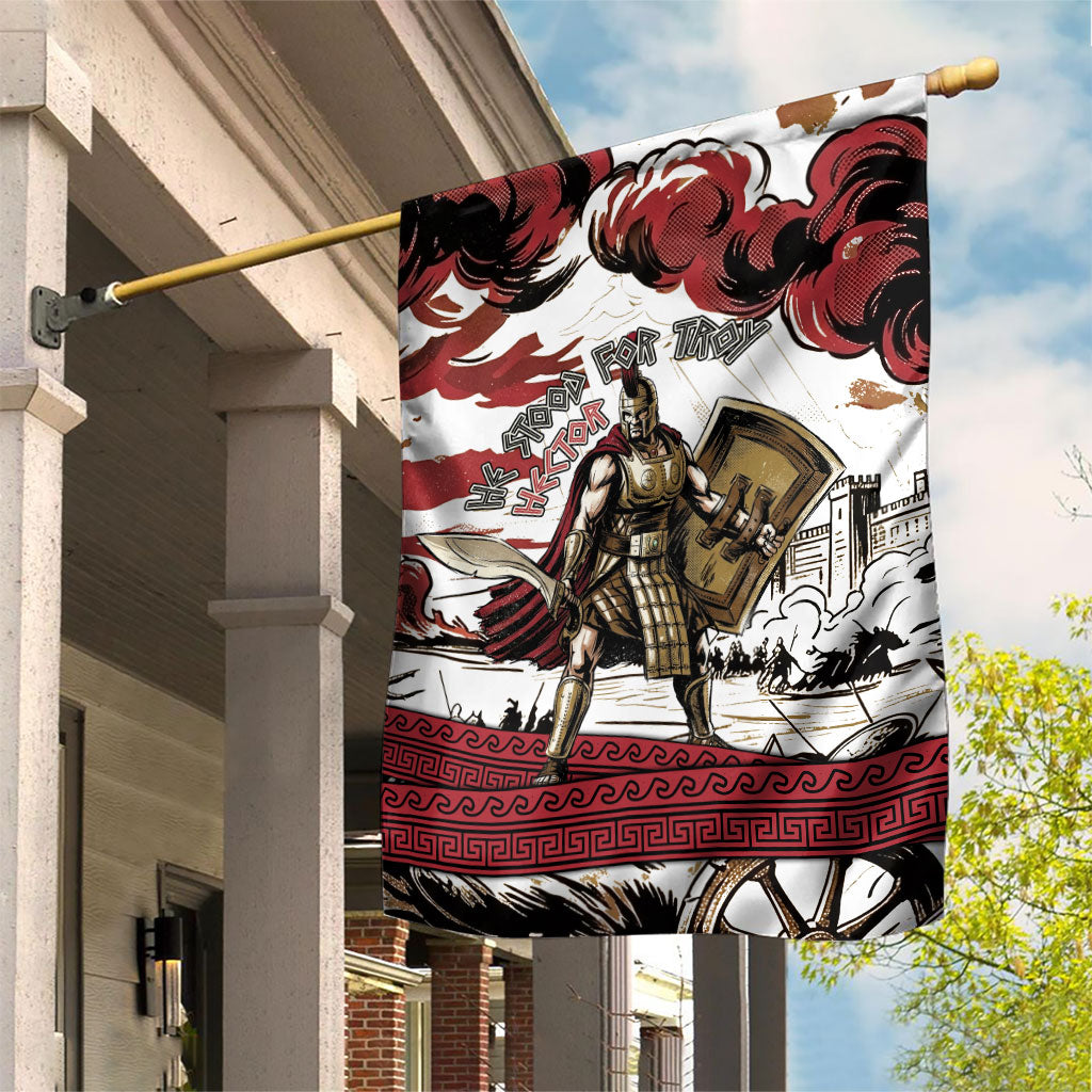 Hector Iliad Stood For Troy Garden Flag Ancient Greek Trojan Prince Hector Sword Shield Battle
