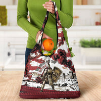 Hector Iliad Stood For Troy Grocery Bag Ancient Greek Trojan Prince Hector Sword Shield Battle