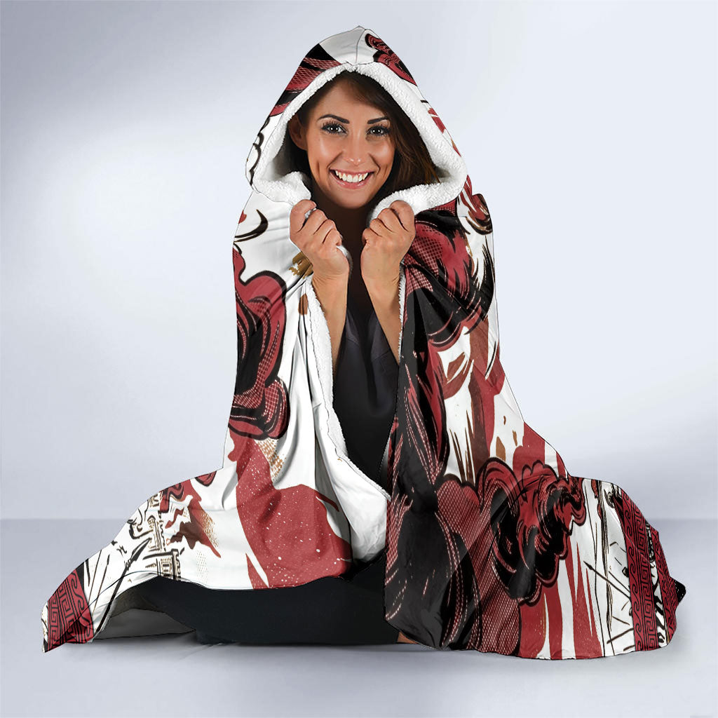 Hector Iliad Stood For Troy Hooded Blanket Ancient Greek Trojan Prince Hector Sword Shield Battle
