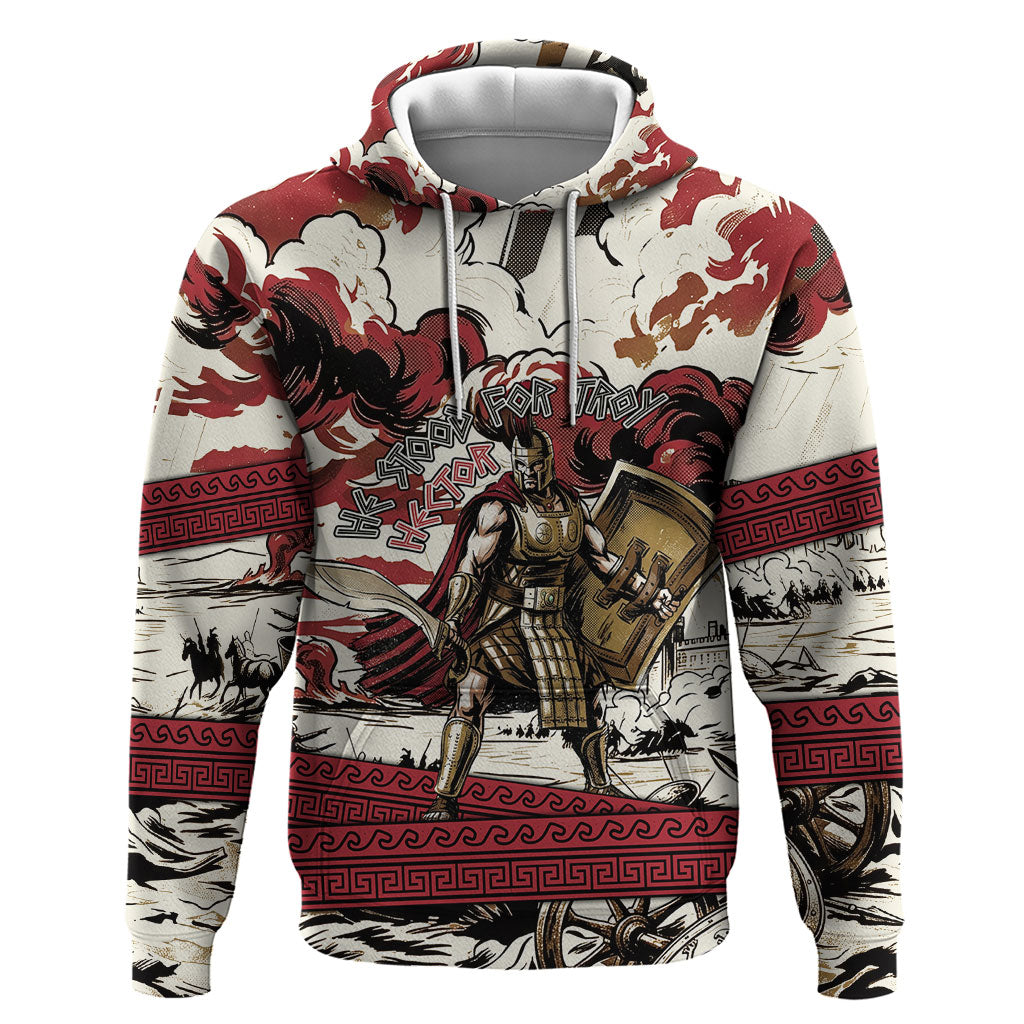 Hector Iliad Stood For Troy Hoodie Ancient Greek Trojan Prince Hector Sword Shield Battle