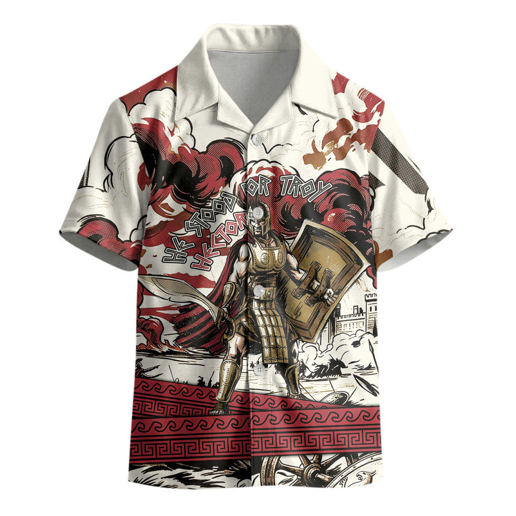 Hector Iliad Stood For Troy Kid Hawaiian Shirt Ancient Greek Trojan Prince Hector Sword Shield Battle