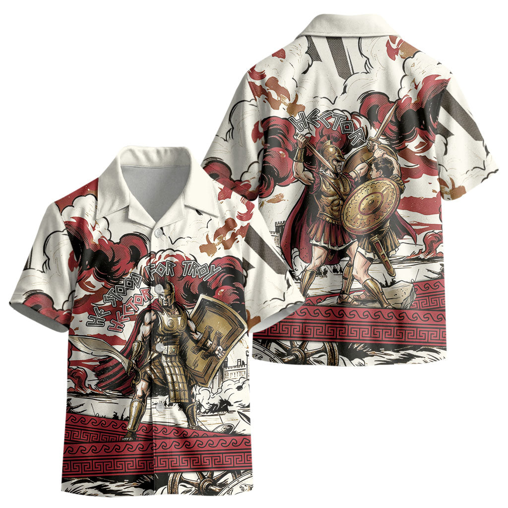 Hector Iliad Stood For Troy Kid Hawaiian Shirt Ancient Greek Trojan Prince Hector Sword Shield Battle