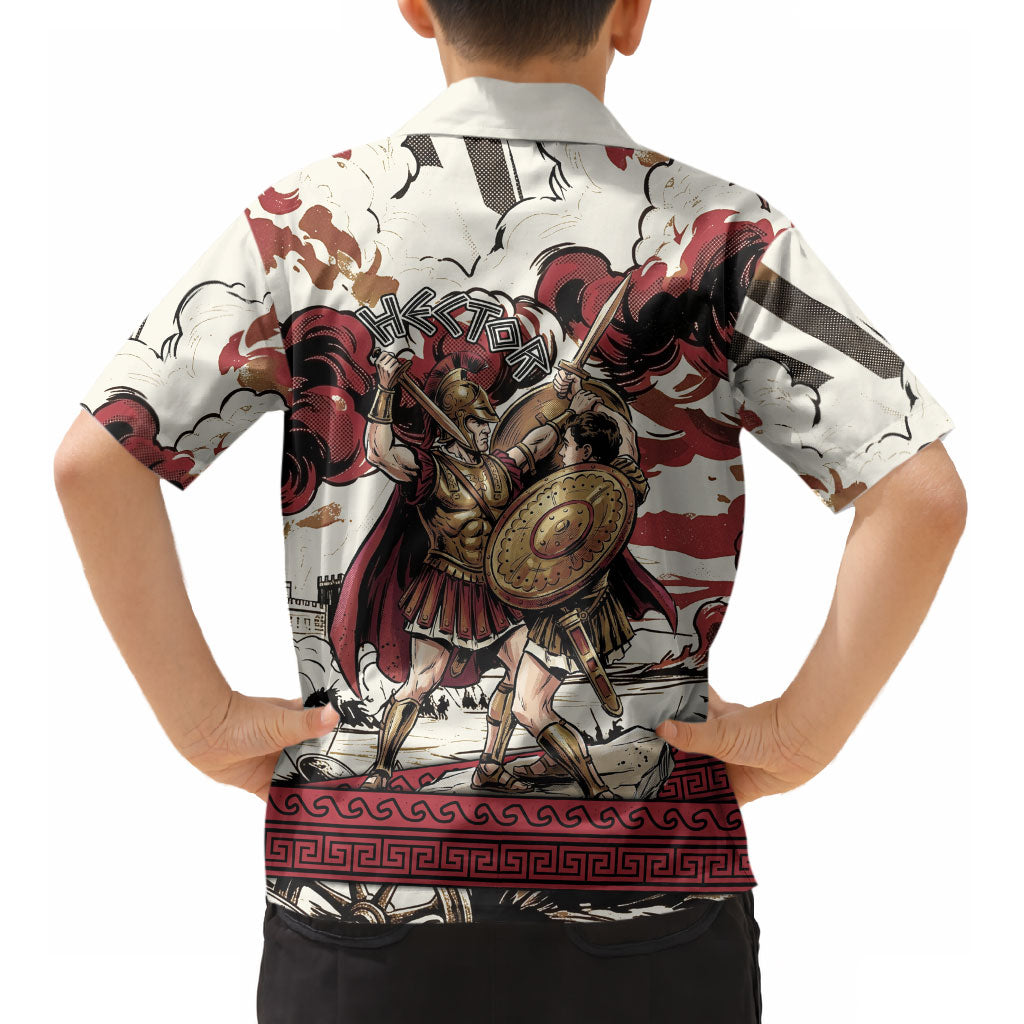 Hector Iliad Stood For Troy Kid Hawaiian Shirt Ancient Greek Trojan Prince Hector Sword Shield Battle
