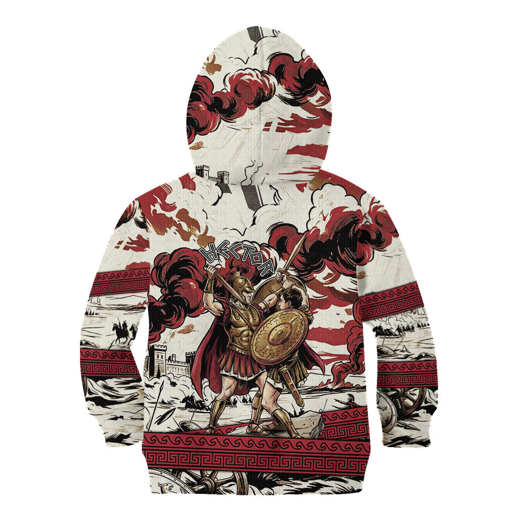 Hector Iliad Stood For Troy Kid Hoodie Ancient Greek Trojan Prince Hector Sword Shield Battle