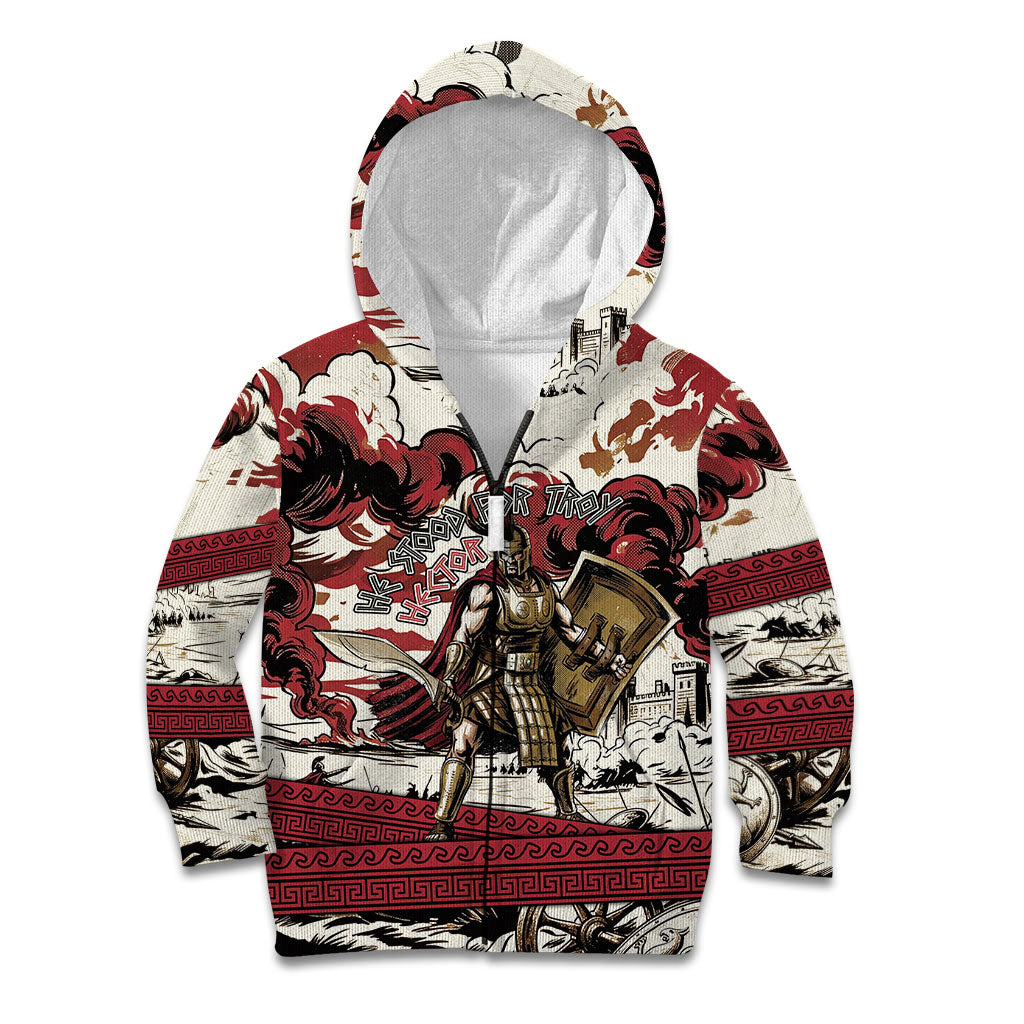 Hector Iliad Stood For Troy Kid Hoodie Ancient Greek Trojan Prince Hector Sword Shield Battle