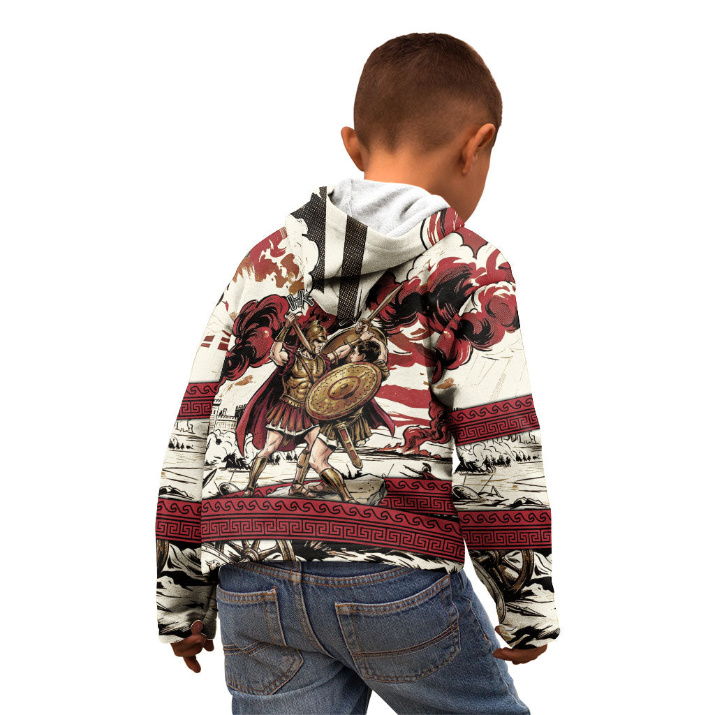 Hector Iliad Stood For Troy Kid Hoodie Ancient Greek Trojan Prince Hector Sword Shield Battle