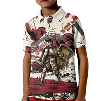 Hector Iliad Stood For Troy Kid Polo Shirt Ancient Greek Trojan Prince Hector Sword Shield Battle