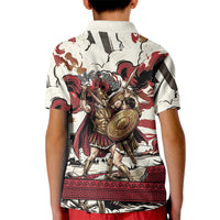 Hector Iliad Stood For Troy Kid Polo Shirt Ancient Greek Trojan Prince Hector Sword Shield Battle