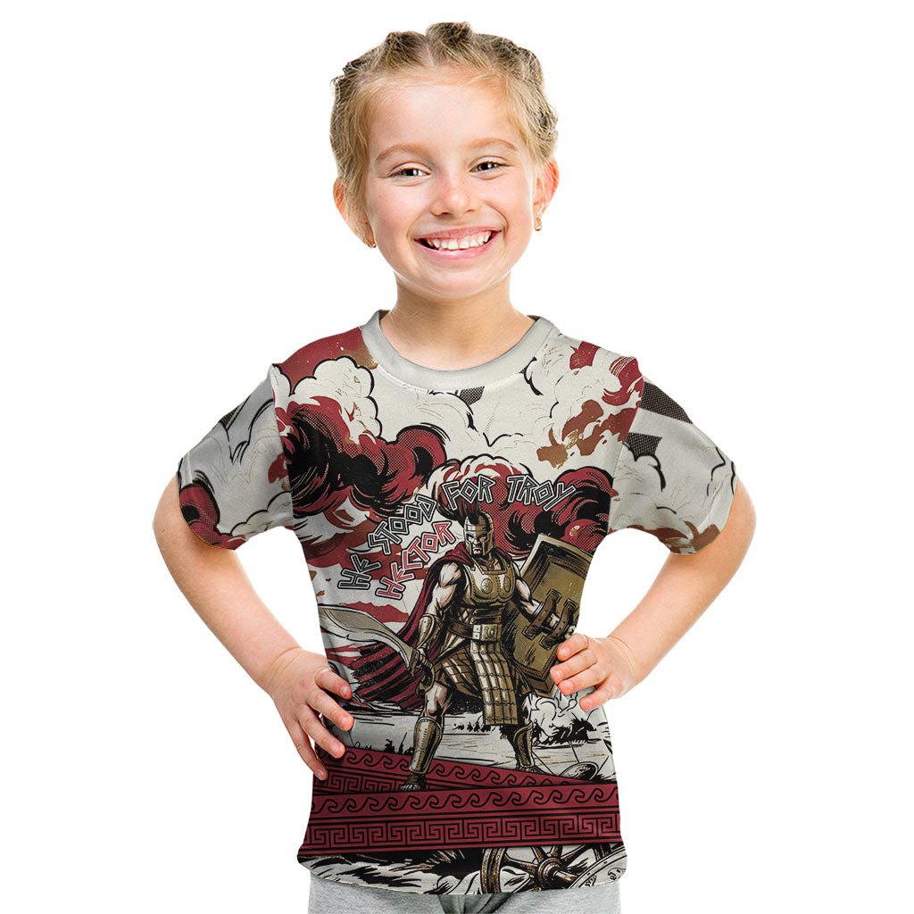 Hector Iliad Stood For Troy Kid T Shirt Ancient Greek Trojan Prince Hector Sword Shield Battle