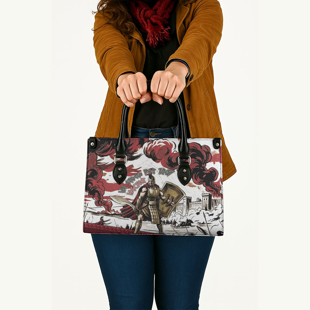 Hector Iliad Stood For Troy Leather Bag Ancient Greek Trojan Prince Hector Sword Shield Battle