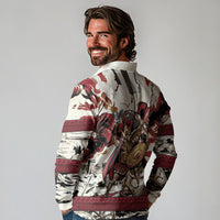 Hector Iliad Stood For Troy Long Sleeve Polo Shirt Ancient Greek Trojan Prince Hector Sword Shield Battle