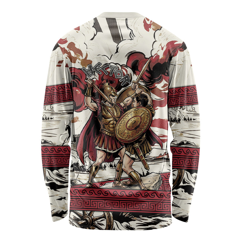 Hector Iliad Stood For Troy Long Sleeve Shirt Ancient Greek Trojan Prince Hector Sword Shield Battle