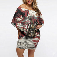 Hector Iliad Stood For Troy Off Shoulder Short Dress Ancient Greek Trojan Prince Hector Sword Shield Battle