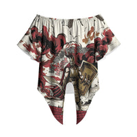 Hector Iliad Stood For Troy Off Shoulder Wrap Waist Top Ancient Greek Trojan Prince Hector Sword Shield Battle