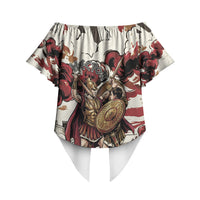 Hector Iliad Stood For Troy Off Shoulder Wrap Waist Top Ancient Greek Trojan Prince Hector Sword Shield Battle