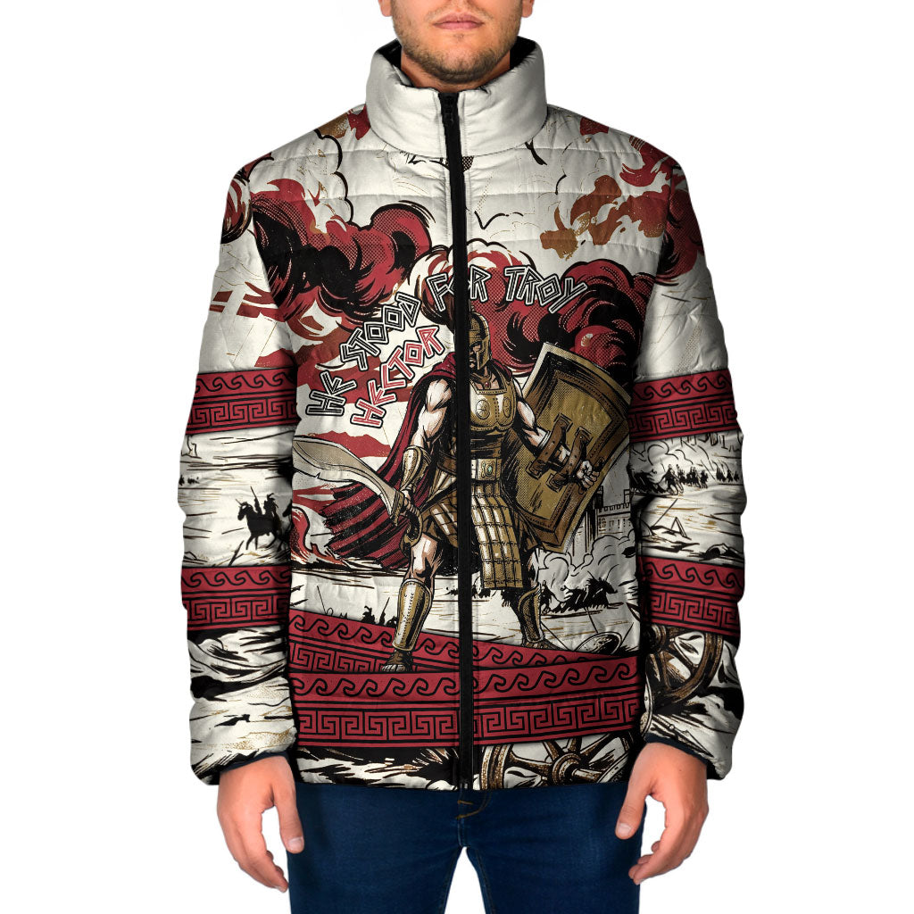 Hector Iliad Stood For Troy Padded Jacket Ancient Greek Trojan Prince Hector Sword Shield Battle