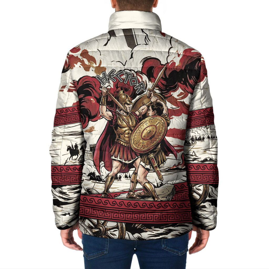 Hector Iliad Stood For Troy Padded Jacket Ancient Greek Trojan Prince Hector Sword Shield Battle