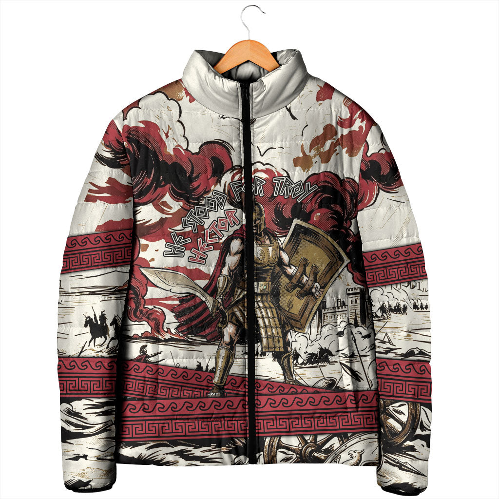 Hector Iliad Stood For Troy Padded Jacket Ancient Greek Trojan Prince Hector Sword Shield Battle