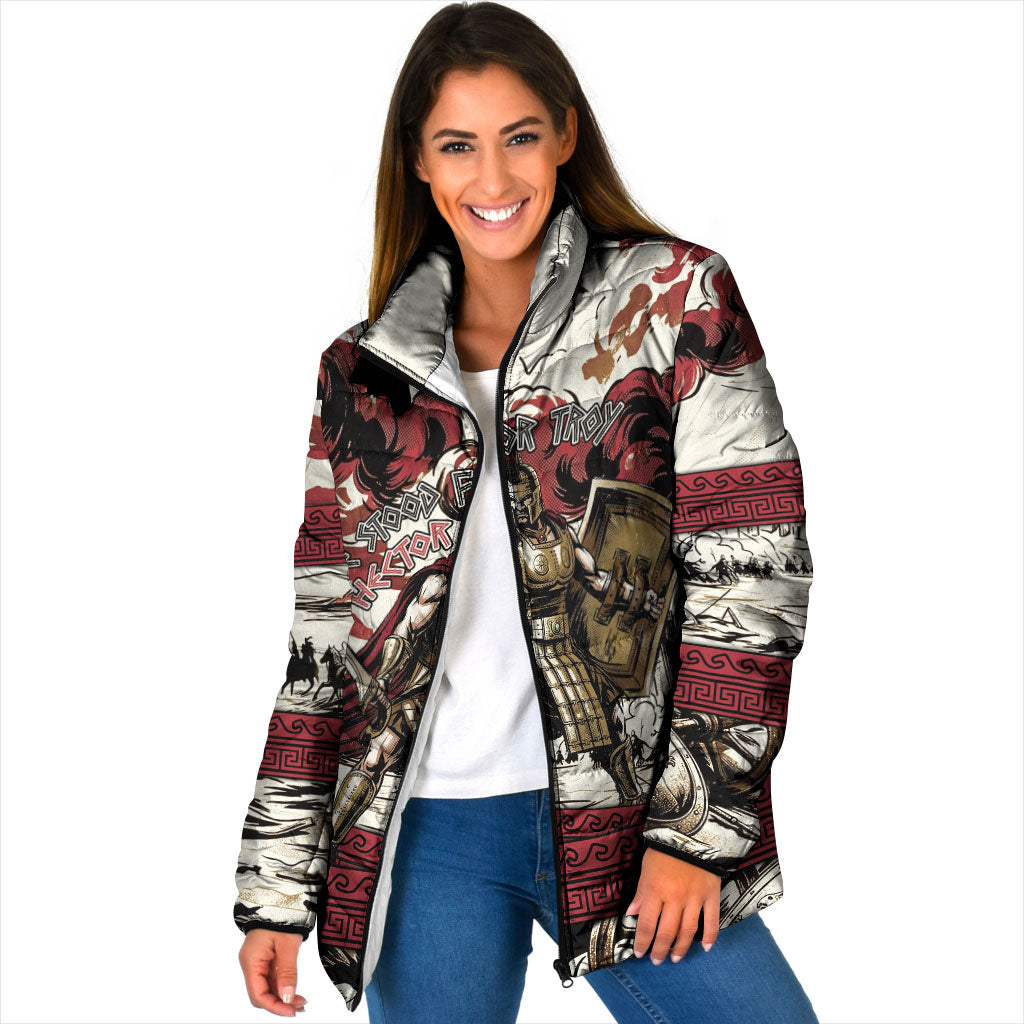 Hector Iliad Stood For Troy Padded Jacket Ancient Greek Trojan Prince Hector Sword Shield Battle