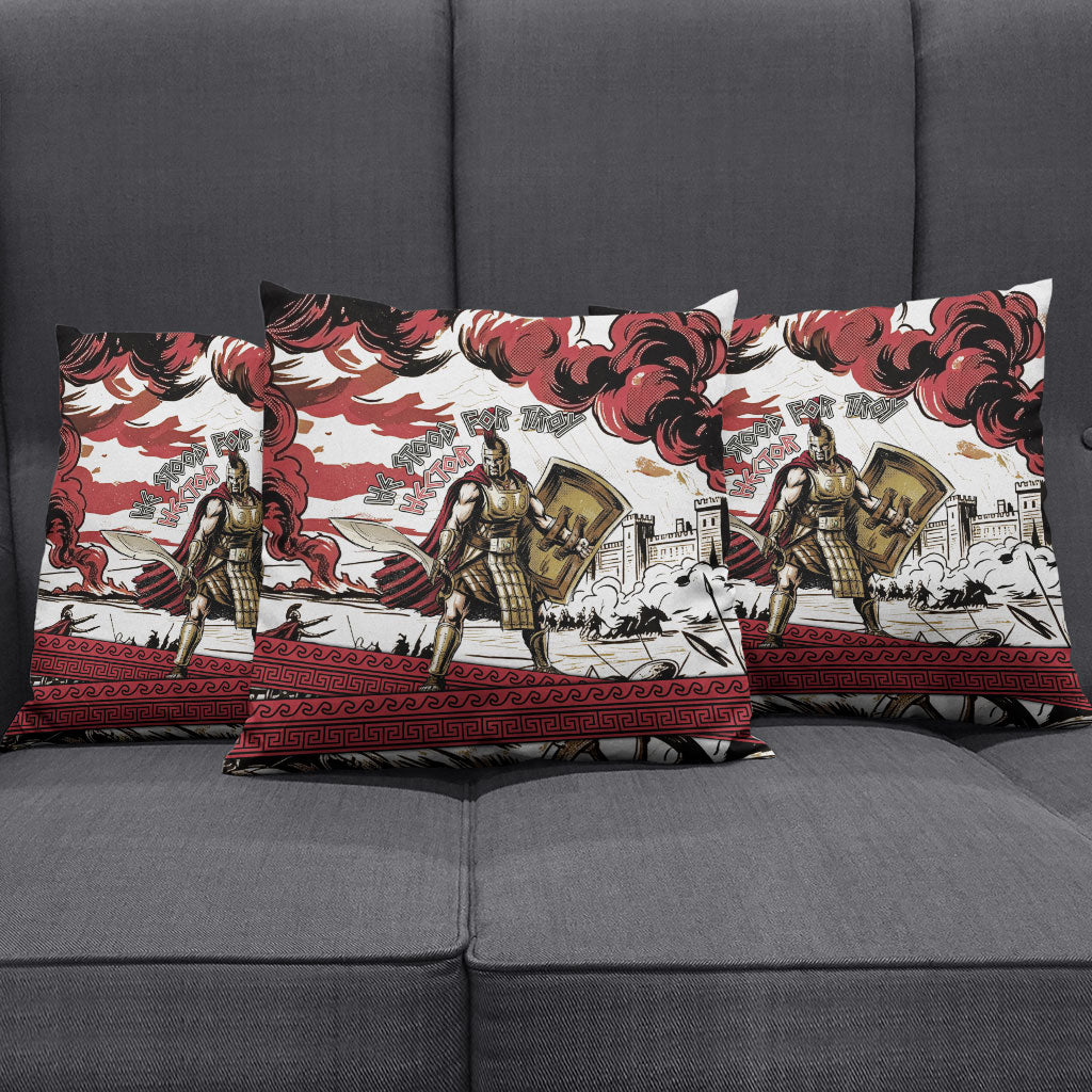Hector Iliad Stood For Troy Pillow Cover Ancient Greek Trojan Prince Hector Sword Shield Battle