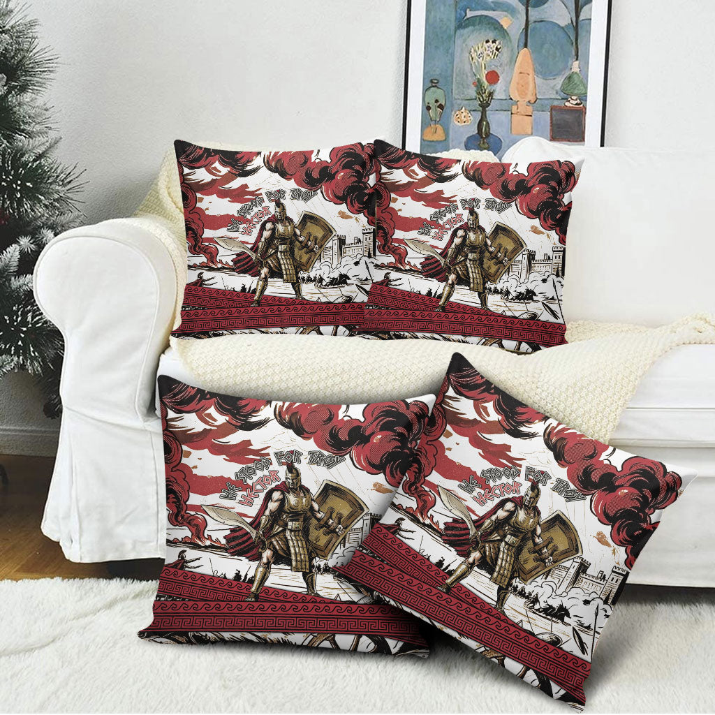 Hector Iliad Stood For Troy Pillow Cover Ancient Greek Trojan Prince Hector Sword Shield Battle