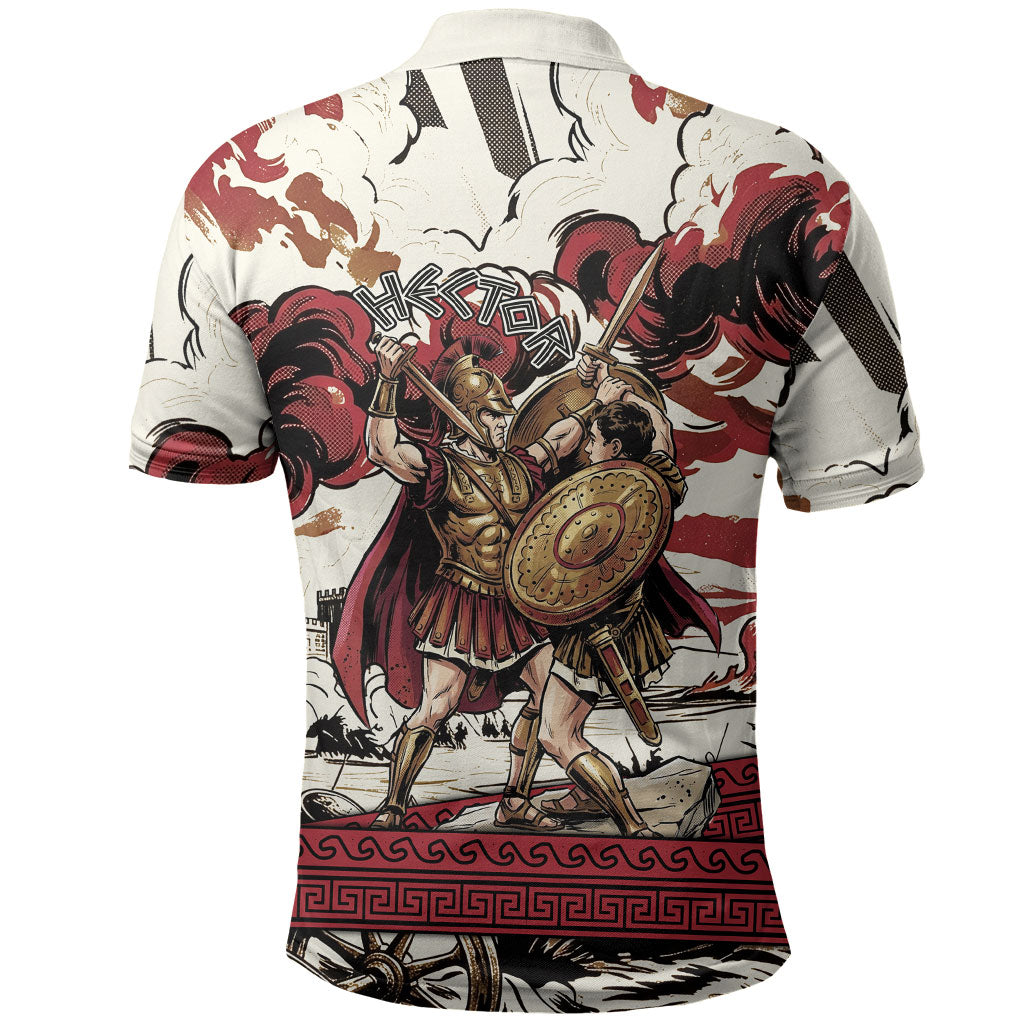 Hector Iliad Stood For Troy Polo Shirt Ancient Greek Trojan Prince Hector Sword Shield Battle