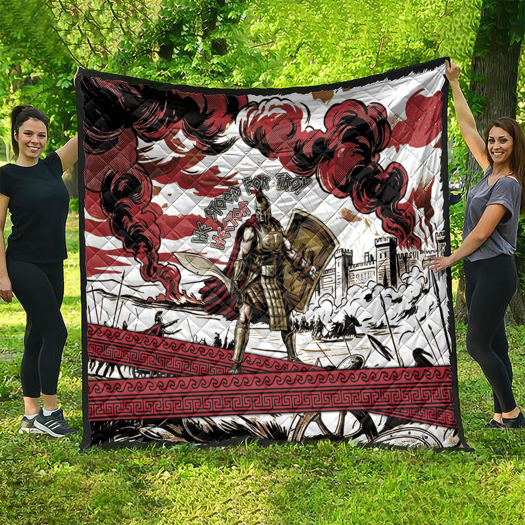 Hector Iliad Stood For Troy Quilt Ancient Greek Trojan Prince Hector Sword Shield Battle
