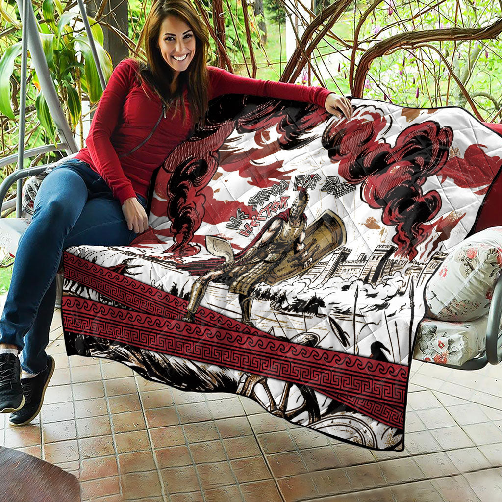 Hector Iliad Stood For Troy Quilt Ancient Greek Trojan Prince Hector Sword Shield Battle