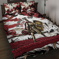 Hector Iliad Stood For Troy Quilt Bed Set Ancient Greek Trojan Prince Hector Sword Shield Battle