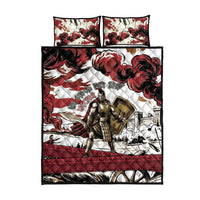 Hector Iliad Stood For Troy Quilt Bed Set Ancient Greek Trojan Prince Hector Sword Shield Battle