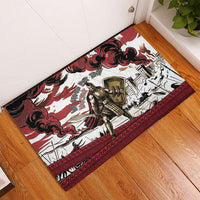 Hector Iliad Stood For Troy Rubber Doormat Ancient Greek Trojan Prince Hector Sword Shield Battle