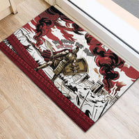 Hector Iliad Stood For Troy Rubber Doormat Ancient Greek Trojan Prince Hector Sword Shield Battle