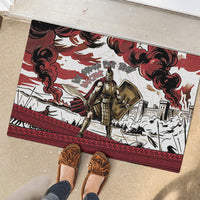 Hector Iliad Stood For Troy Rubber Doormat Ancient Greek Trojan Prince Hector Sword Shield Battle