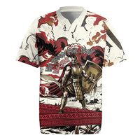 Hector Iliad Stood For Troy Rugby Jersey Ancient Greek Trojan Prince Hector Sword Shield Battle
