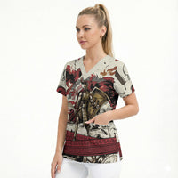 Hector Iliad Stood For Troy Scrub Top Ancient Greek Trojan Prince Hector Sword Shield Battle