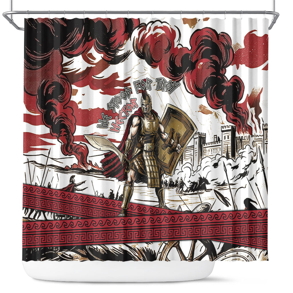 Hector Iliad Stood For Troy Shower Curtain Ancient Greek Trojan Prince Hector Sword Shield Battle