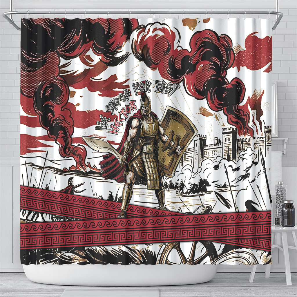 Hector Iliad Stood For Troy Shower Curtain Ancient Greek Trojan Prince Hector Sword Shield Battle