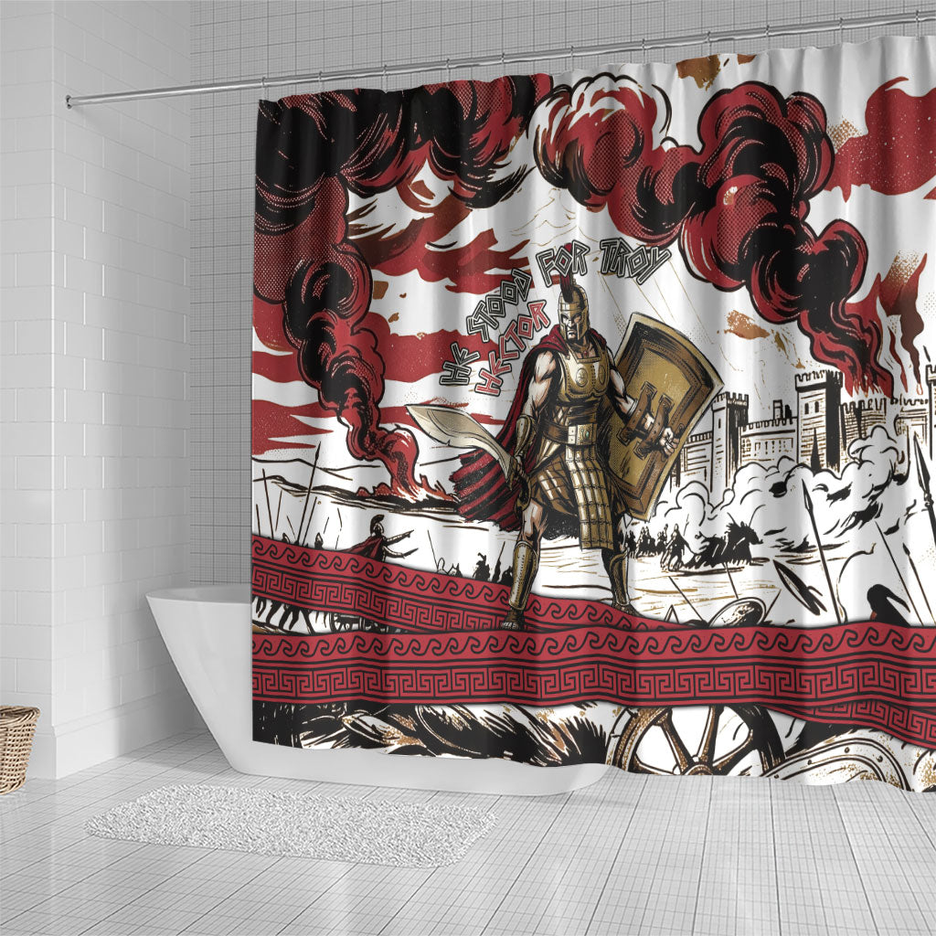 Hector Iliad Stood For Troy Shower Curtain Ancient Greek Trojan Prince Hector Sword Shield Battle