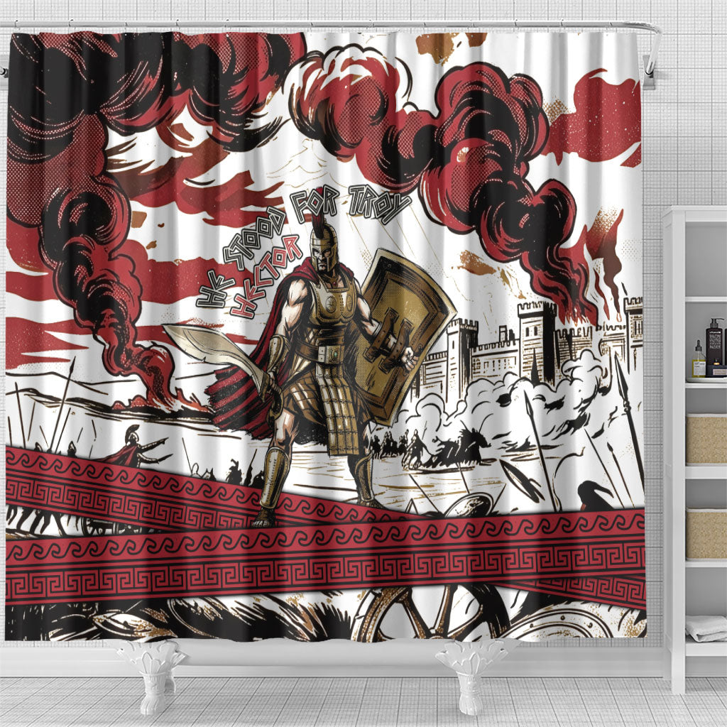 Hector Iliad Stood For Troy Shower Curtain Ancient Greek Trojan Prince Hector Sword Shield Battle