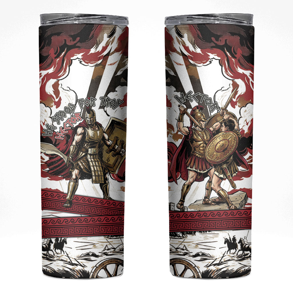 Hector Iliad Stood For Troy Skinny Tumbler Ancient Greek Trojan Prince Hector Sword Shield Battle