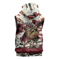 Hector Iliad Stood For Troy Sleeveless Zip Hoodie Ancient Greek Trojan Prince Hector Sword Shield Battle