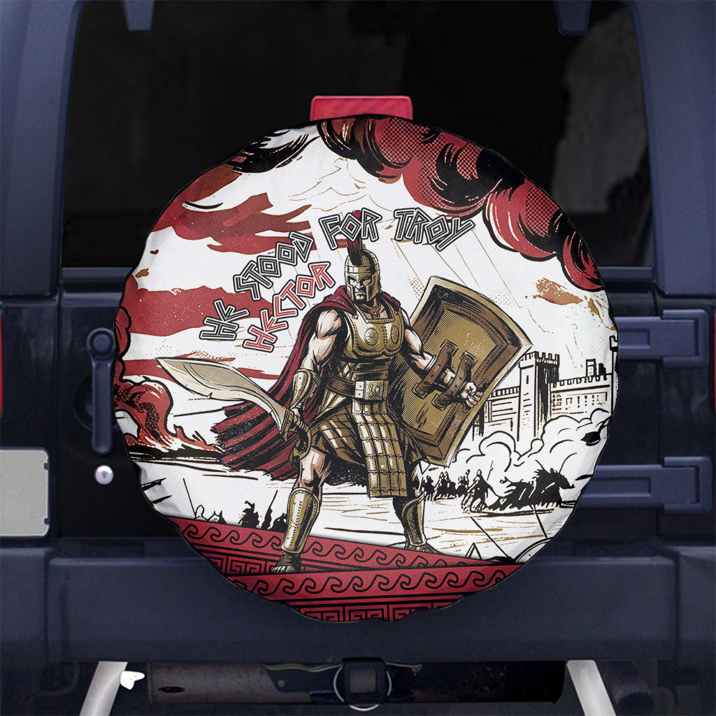 Hector Iliad Stood For Troy Spare Tire Cover Ancient Greek Trojan Prince Hector Sword Shield Battle