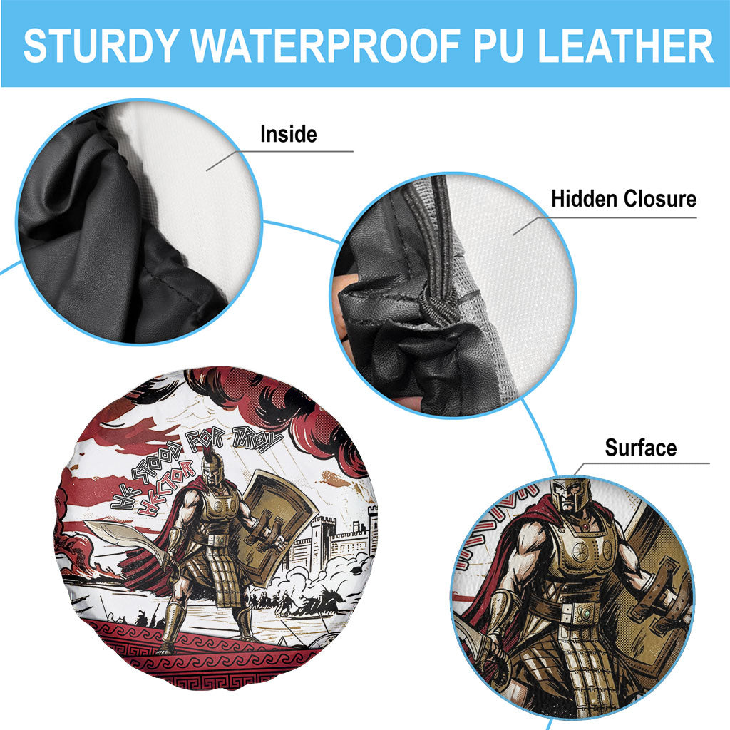 Hector Iliad Stood For Troy Spare Tire Cover Ancient Greek Trojan Prince Hector Sword Shield Battle