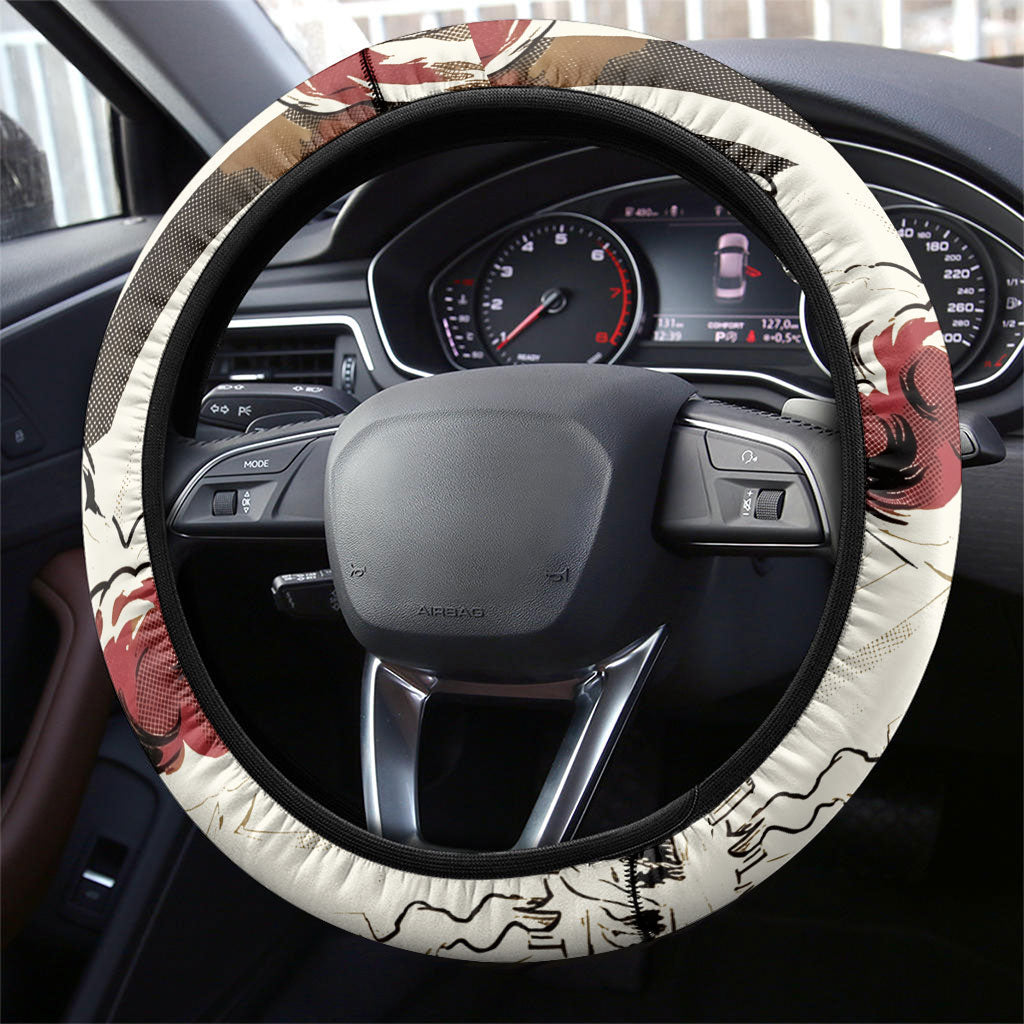 Hector Iliad Stood For Troy Steering Wheel Cover Ancient Greek Trojan Prince Hector Sword Shield Battle